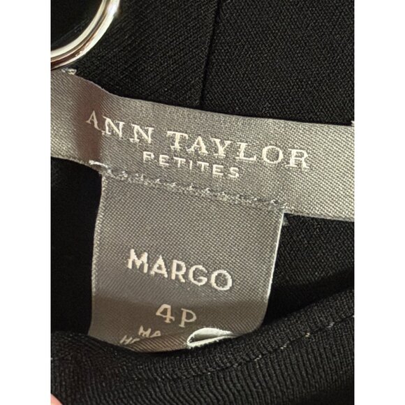Ann Taylor Petites Margo Black Dress Pants 4P Polyester Viscose Dress Pants - Picture 2 of 10